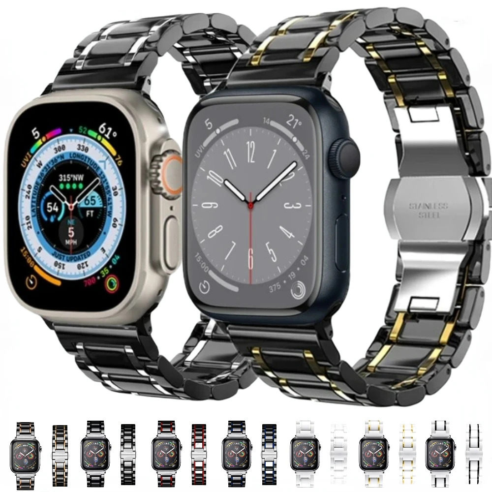 Leather Bracelet - Tali Keramik untuk Apple Watch 10