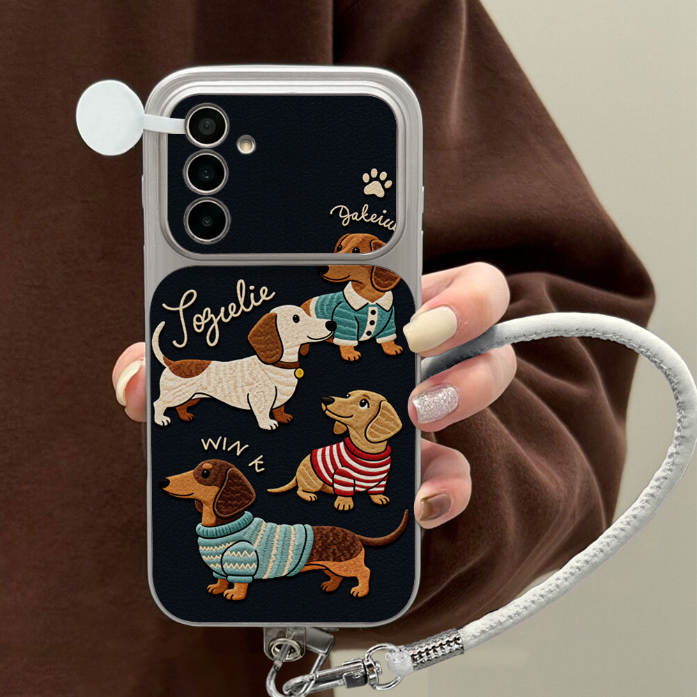 Leather Bracelet - Casing Ponsel Kartun Dachshund Untuk Samsung