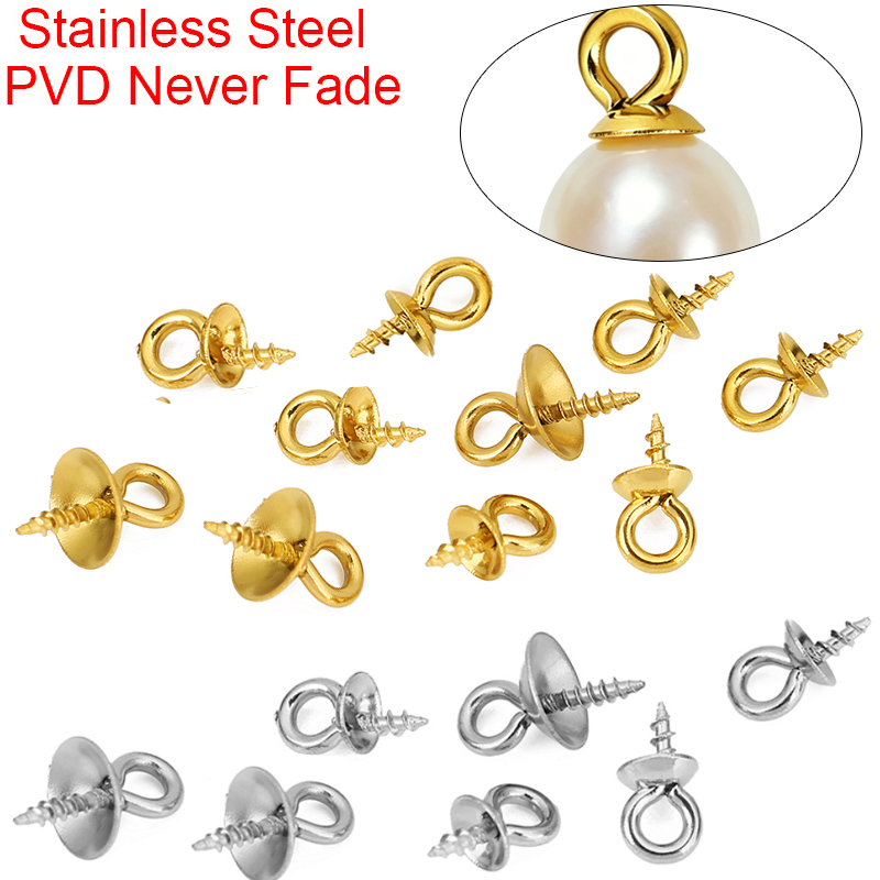 Pearl Necklace - 20pcs Pengait Liontin Mutiara Baja Tahan
