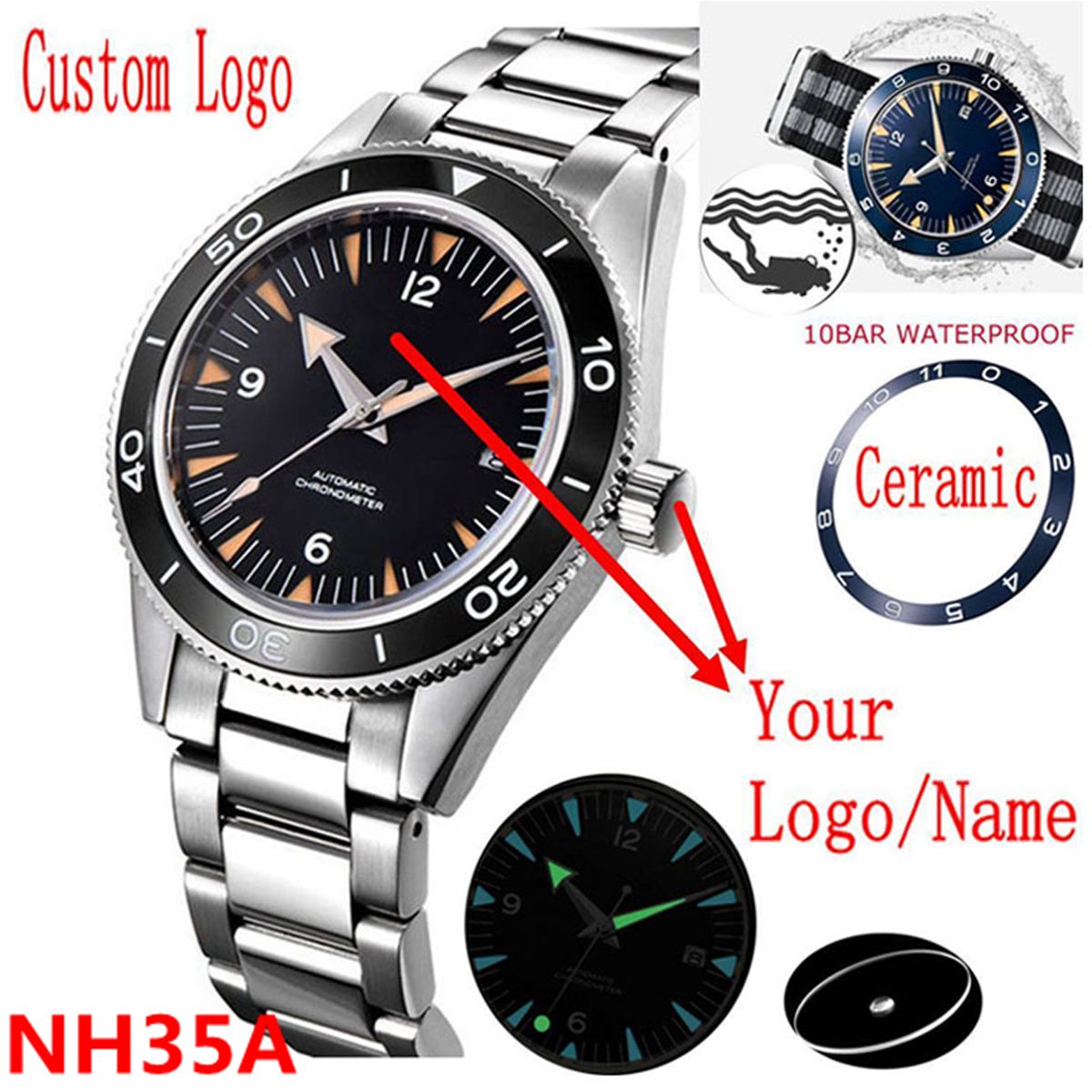Logo Kustom NH35 Jam Tangan Pe - Seiko Watch Prospex ulasan dan harga