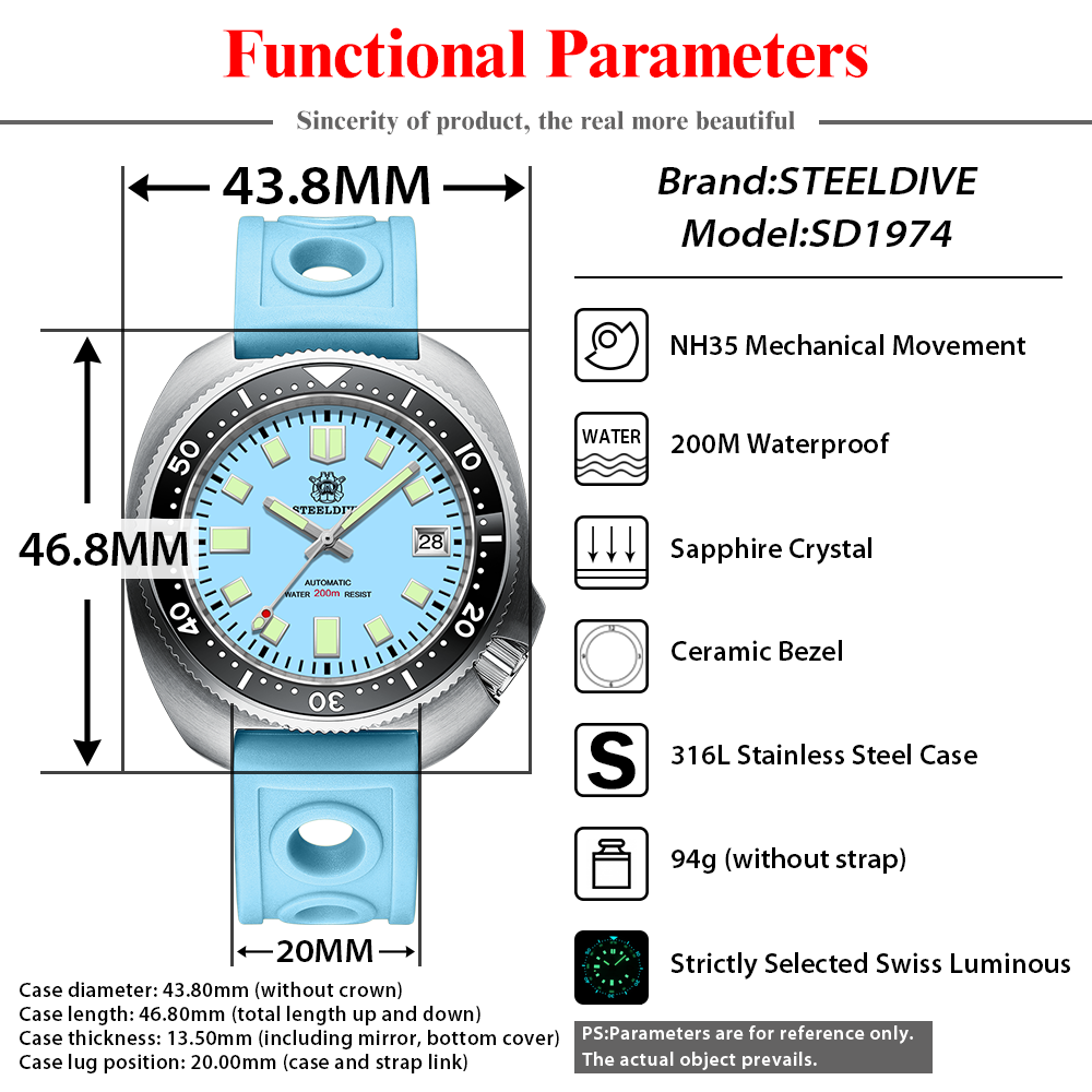 STEELDIVE SD1974 Baru 43.8Mm D - Seiko Watch Prospex ulasan dan harga