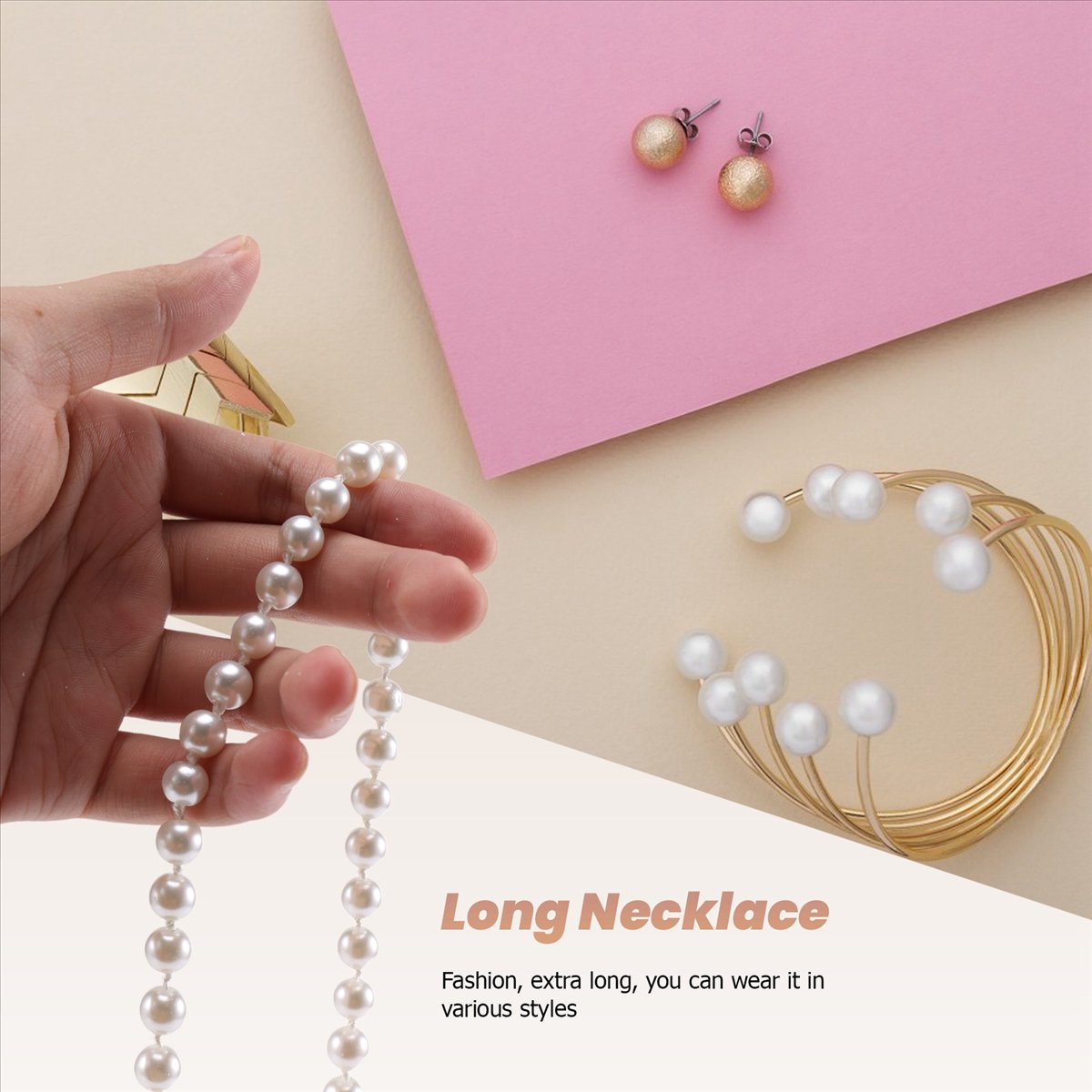 Kalung Rantai Sweater Panjang  - Pearl Necklace ulasan dan harga