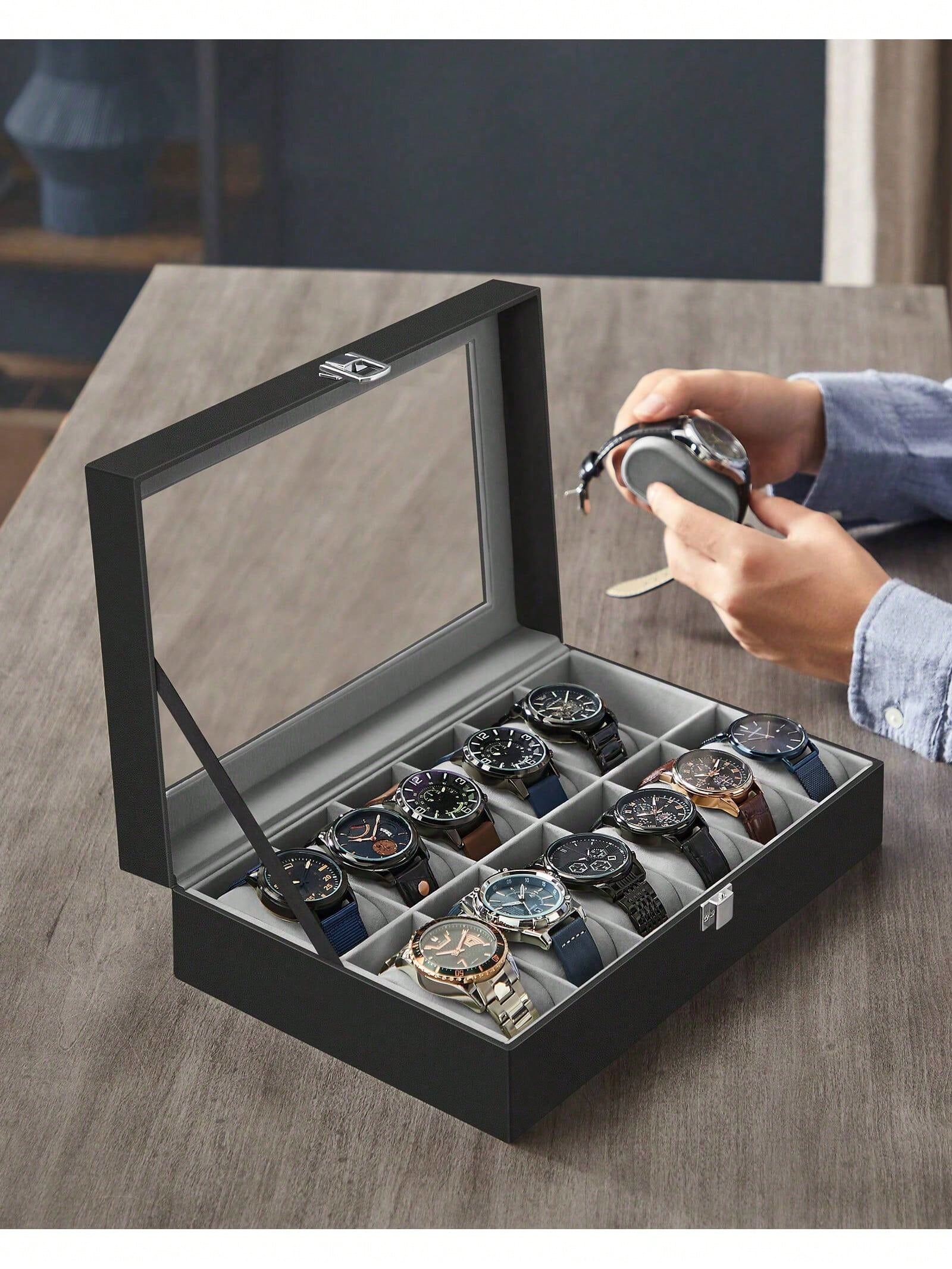 Kotak Jam Tangan 12 Slot yang  - Jewels On Watches ulasan dan harga